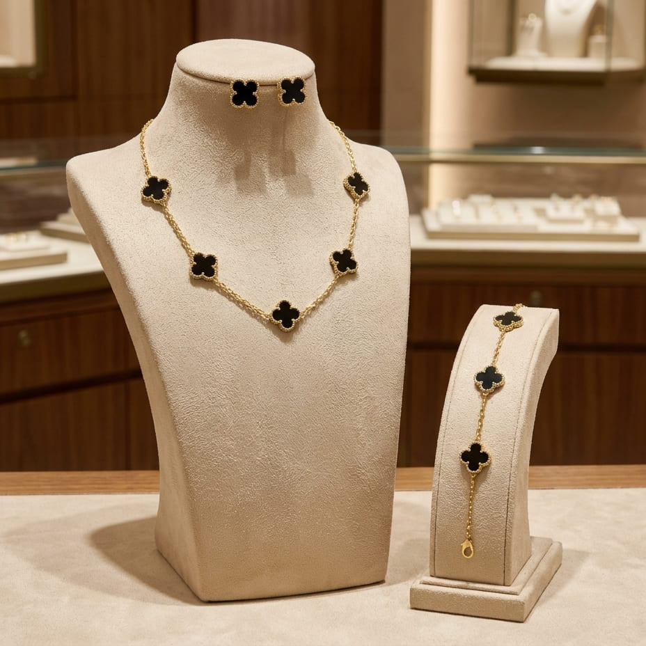 Set  de Trébol Black & Gold